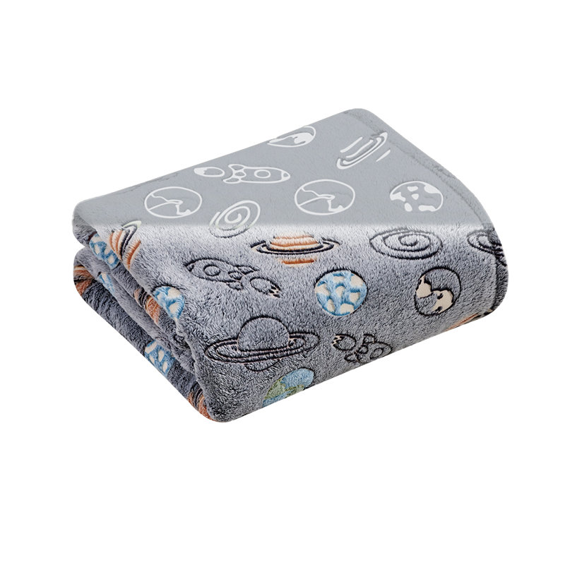 Jeté Ben & Jonah Glow In The Dark Outerspace - Polyester doux 50 x 70 po, conception d'espace lumineux pour des nuits douillettes