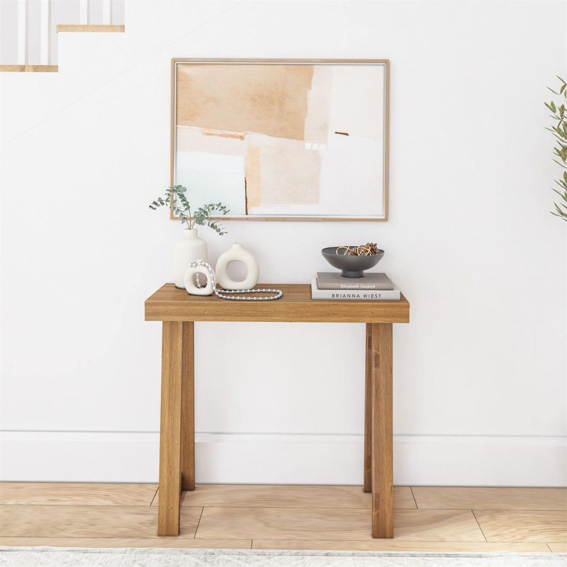 Console Table, Medium Wood, 32.01" H x 35.98" W x 12.01" D