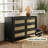  Fake Rattan 6 Drawer Dresser for Bedroom, 47.3″ W Modern Wide Chest of Drawers, Wood Storage Organizer for Clothes, Entryway, Hallway, Nursery or Living Room, Black-782188621