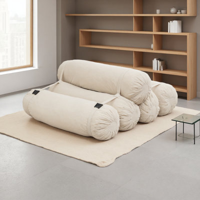Canapé de plancher réglable, canapé paresseux en velours côtelé avec sangles réglables pour des configurations polyvalentes, fauteuil de loisirs multi-personnes