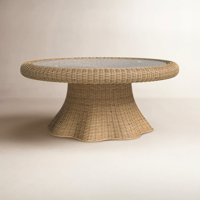 Lacie Scallop Rattan Coffee Table