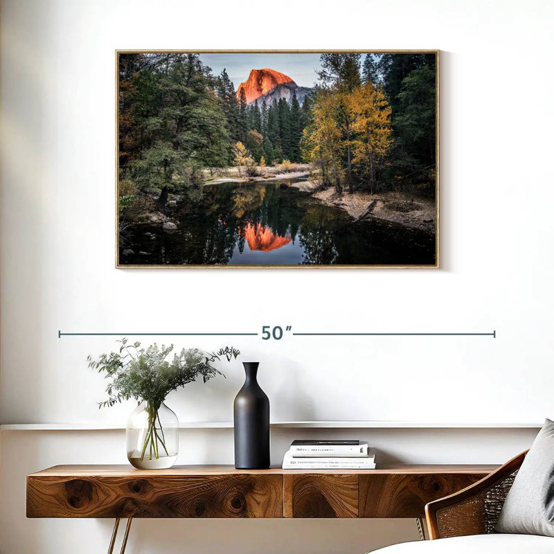Yosemite Glassy Creek, Cadre flottant en bois naturel, 37 po x 25 po