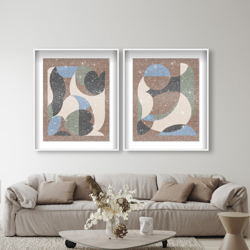 Centered Harmony Set Set by Oliver Gal, 37.5"H x 46.5"W, White Shadowbox
