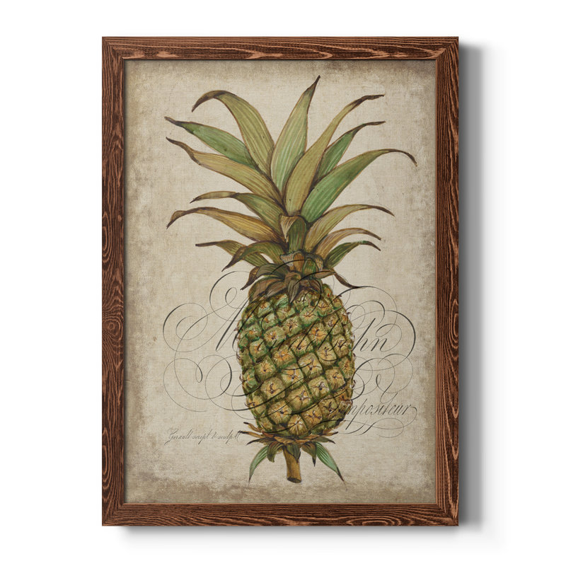 Pineapple Study I, toile encadrée de qualité supérieure - prête à être accrochée, H 20 po x l 24 po x P 1 po, Érable encadré