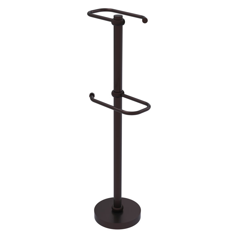 Porte-papier hygiénique sur pied 2 rouleaux, Bronze antique