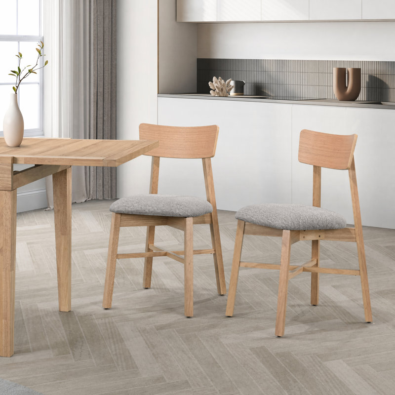 Chaises d'appoint rembourrées avec structure en bois massif, Tanné