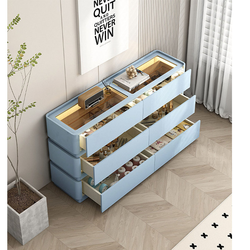 Simple Checkroom Jewelry Display Island C abinet, Blue