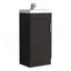 Lavabo de salle de bain, poignée en métal, armoire à une porte - noir-271907749