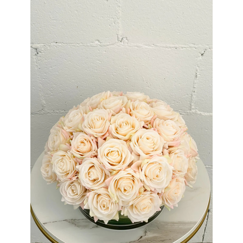 Large Dome Real-Touch Rose Centerpiece, Champagne 