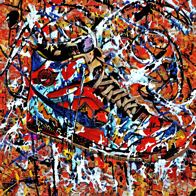 «Air Jordan 4» par Stephen Chambers, impression sur toile tendue, L 15 po x H 15 po