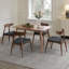 Ensemble de salle à manger rectangulaire Mid-Century avec 4 chaises, structure en bois d'hévéa et capacité de 300 lb-174631972