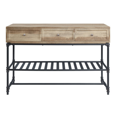 Vaughn Sofa Table with Drawers and Open Shelf by Corrigan Studio