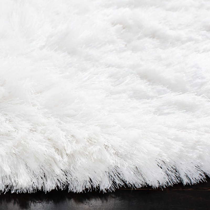 Morrell Hand Tufted Shag Solid Color Area Rug, Carré 4 pi