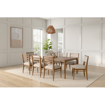 Nakhyla Modern Wood Square Counter Height Kitchen Table with Chairs, Brown