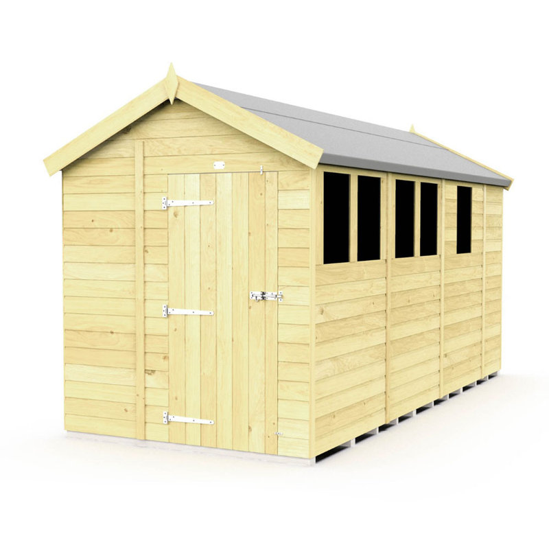 6ft x 13ft Apex Shed - Single Door with Windows