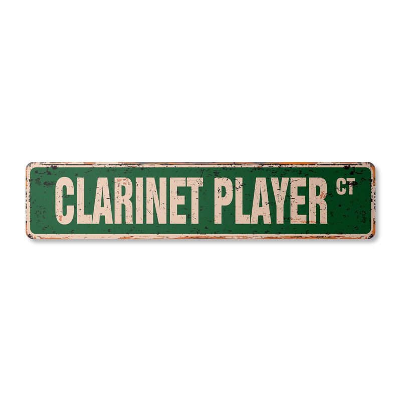 Plaque de rue Clarinette en plastique robuste 6 po x 24 po