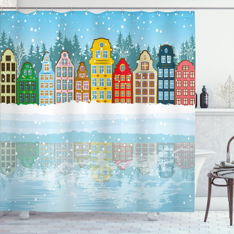 Ensemble de rideau de douche et crochets Winter, H 70 po x l 69 po