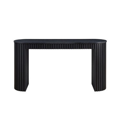59.05'' Modern Console Table With Drawer For Entryway With Unique Vertical Stripe Design For Living Room Hallway Foyer Entrance Study,BLACK