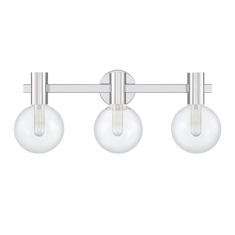  Wright 3-Light Bathroom Vanity Light in Chrome, Chrome
