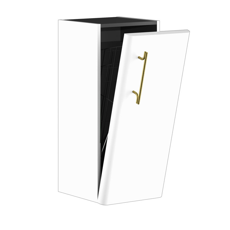 Ashat Bathroom Cabinet, Right, Premium White Supermatt/Gold