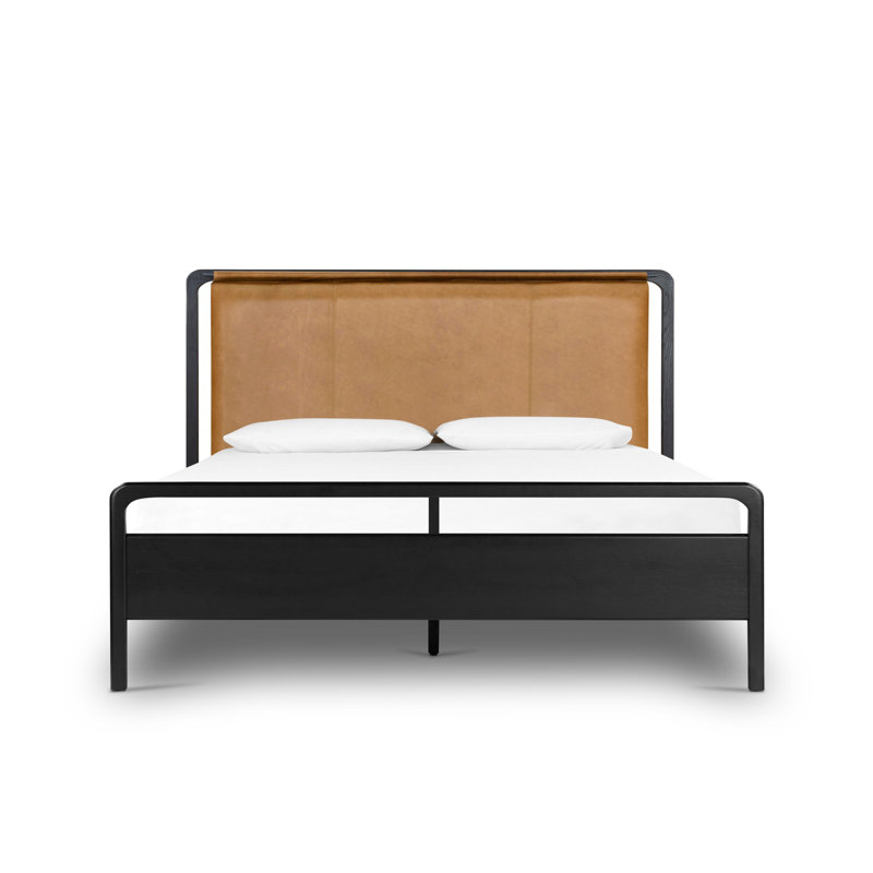Rosedale Upholstered Bed, Queen, Chaps Sand/Ebony Oak Veneer