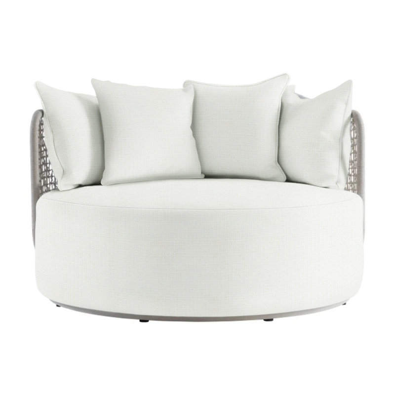 Capella Outdoor Metal Patio Daybed, Cream Linen 6025-002
