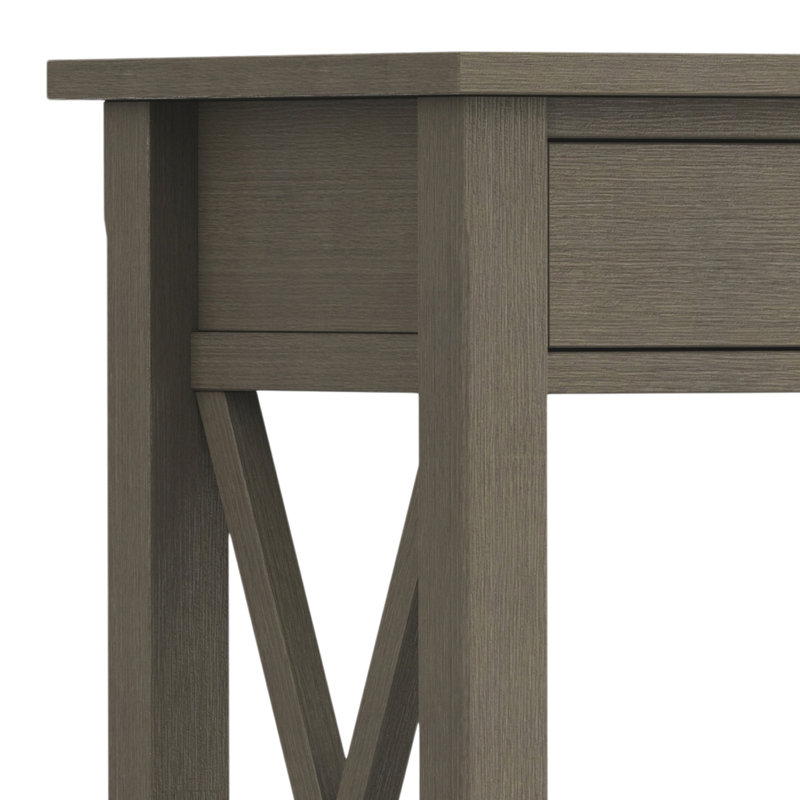 Contemporary Farmhouse Gray Wood Console Table with Storage