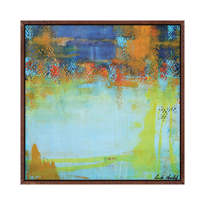 Window Down 1 Piece Painting on Canvas, 45.72cm H x 45.72cm W x 3.81cm D, Classic Brown Wood Floater Framed
