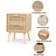 Table de chevet en rotin avec 2 tiroirs de rangement Spurlin-811440952