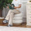 Repose-pieds rond en velours-912817777