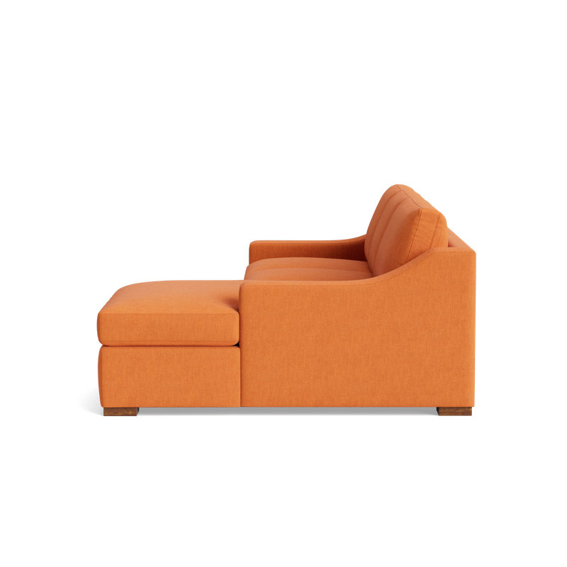 Lucca Chaise Sectional, Right Hand Facing, Performance Weave - Carrot