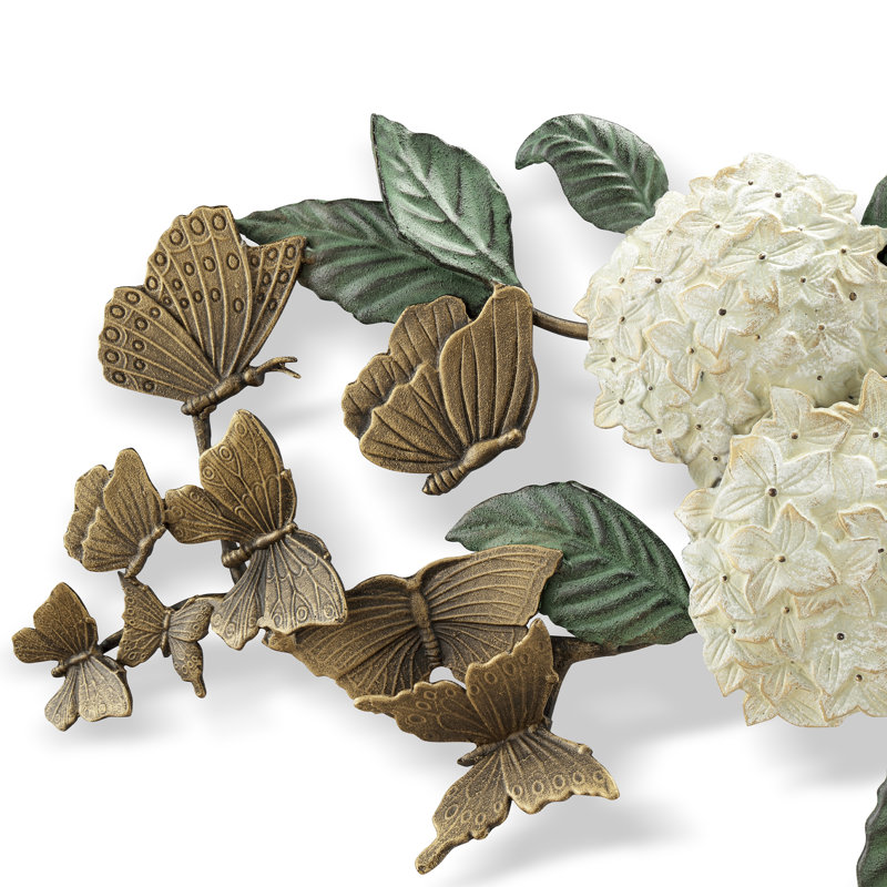 Hydrangea and Butterfly Wall Décor