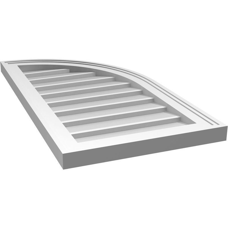 Ventilateur à pignon en uréthane non fonctionnel à finition quart-de-rond droit, brun clair, H 30 po x l 16 po x P 1,5 po