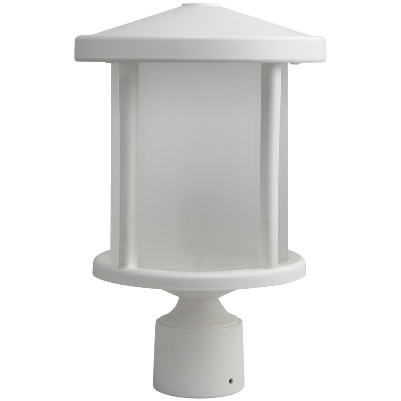 Solus Artisan Round Post Top Post Top Fixture with Frosted Acrylic Lens, White, 4000K