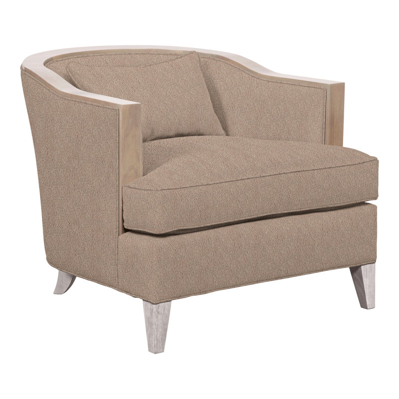 Thom Filicia Home 32.5" Wide Barrel Chair, Dove Gray, Navada Mushroom Crypton® Performance Fabric