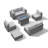 Caydin 6-Person Modular Sectional Seating Group with Fire Pit Table-2066057540-2017880477