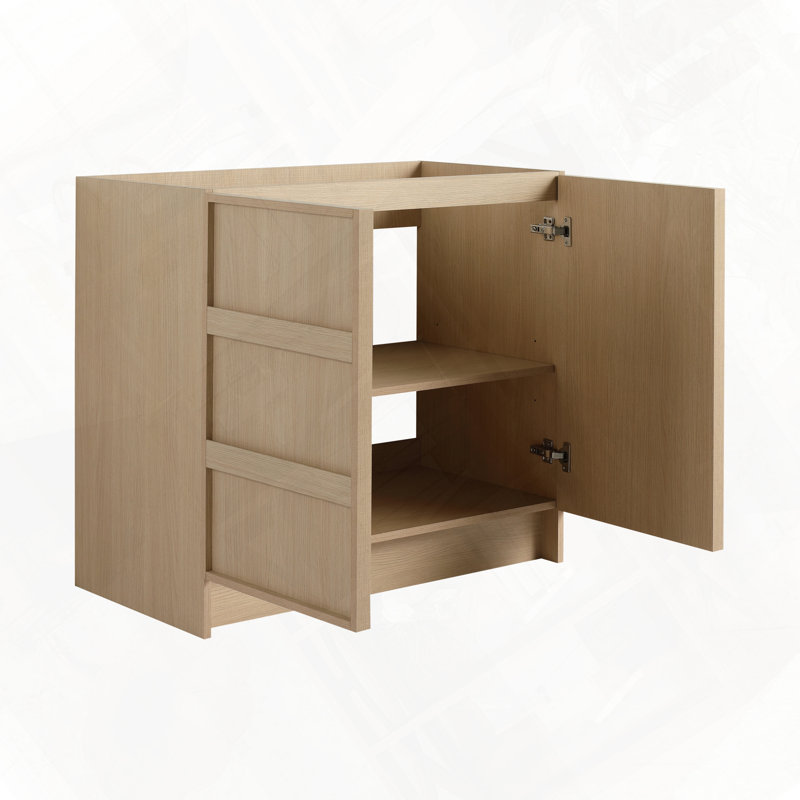 Meuble-lavabo autoportant avec 2 portes d'armoire à fermeture douce