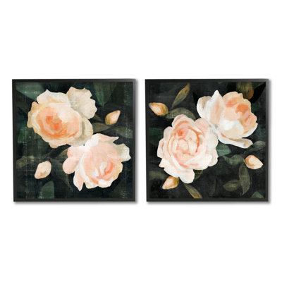 «Country Rose Garden Pink Green Nature Flower» par Emma Caroline, ensemble de 2 impressions
