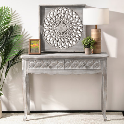 42" Console Table And Accent Wall Mirror Set