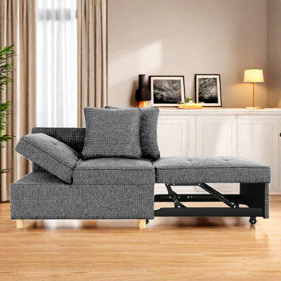 Acklen 70.8" Linen Armless Sofa Bed