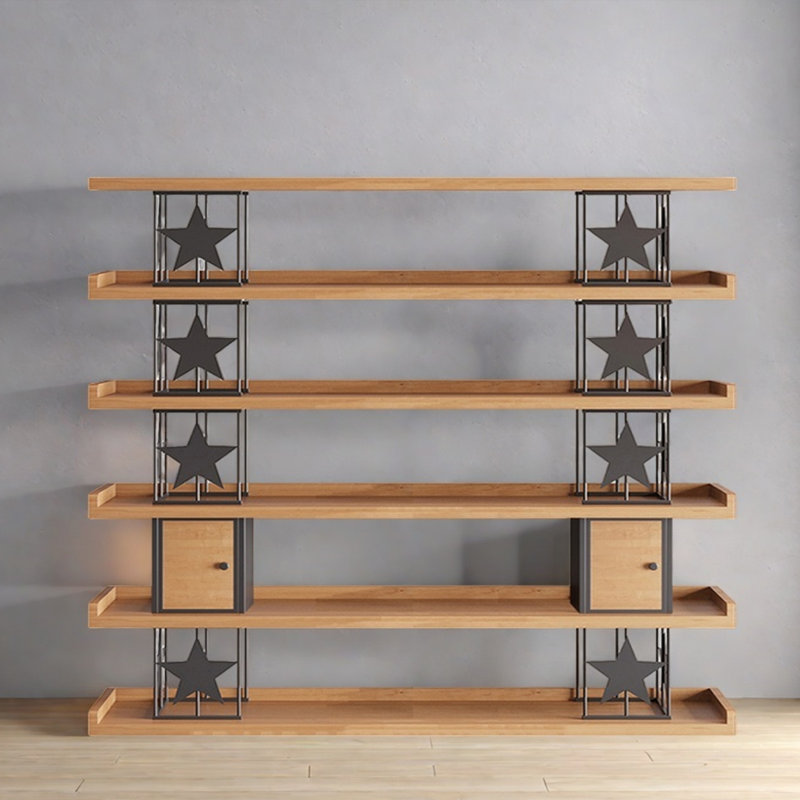 Useful and good-looking bookcase, Brown/Black, (6 Shelves) 70.8"H x 70.8"W x 13.7"D