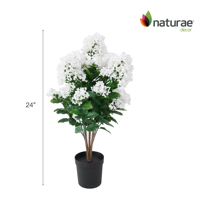 Artificial White Crape Myrtle 24-in