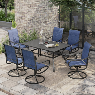 6 - Person Metal Patio Dining Set With Rectangular Table