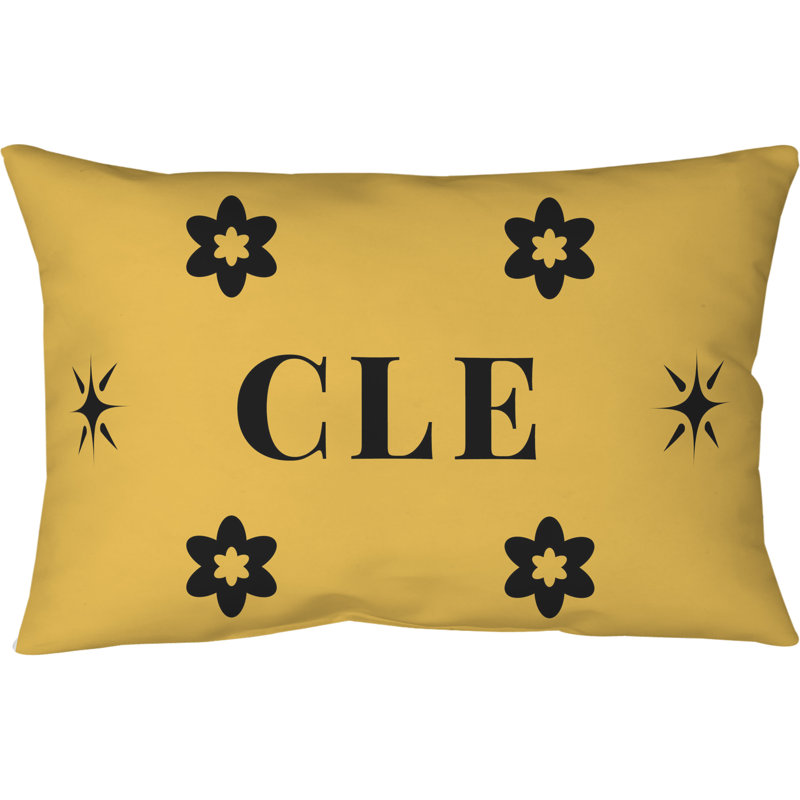 Oreiller Cleveland , Jaune, noir, basketball Cleveland, 21,5 po x 31 po