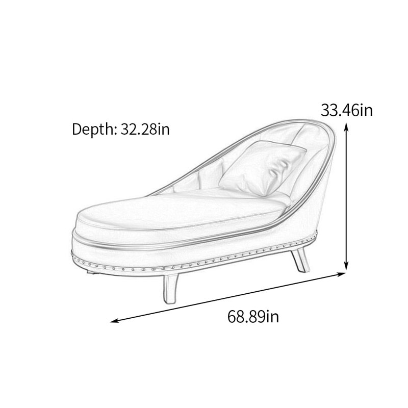 Luxurious Indoor Chaise Lounges,Sturdy Frame, Right Hand Facing