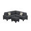 Canapé modulaire rembourré 6 pièces Modern, gris-1113290707