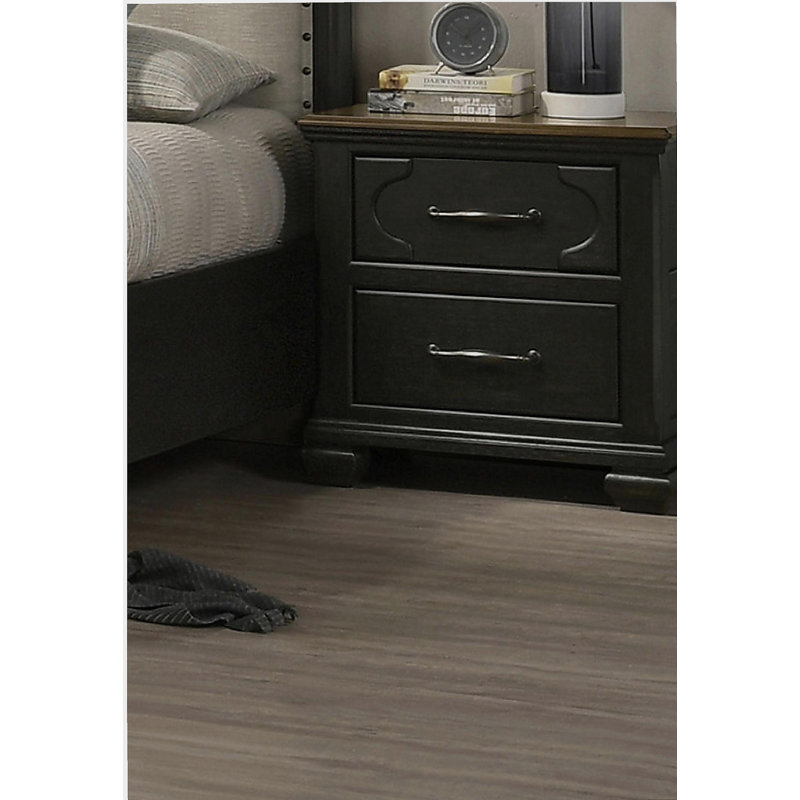 1pc Table de chevet 2 tiroirs Traditional