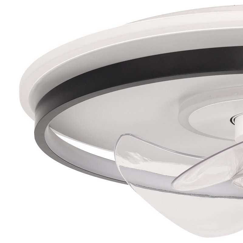 18-Inch Low Profile Flush Mount Ceiling Fan With Light - Bladeless Design & Remote Control For Modern Small Spaces
