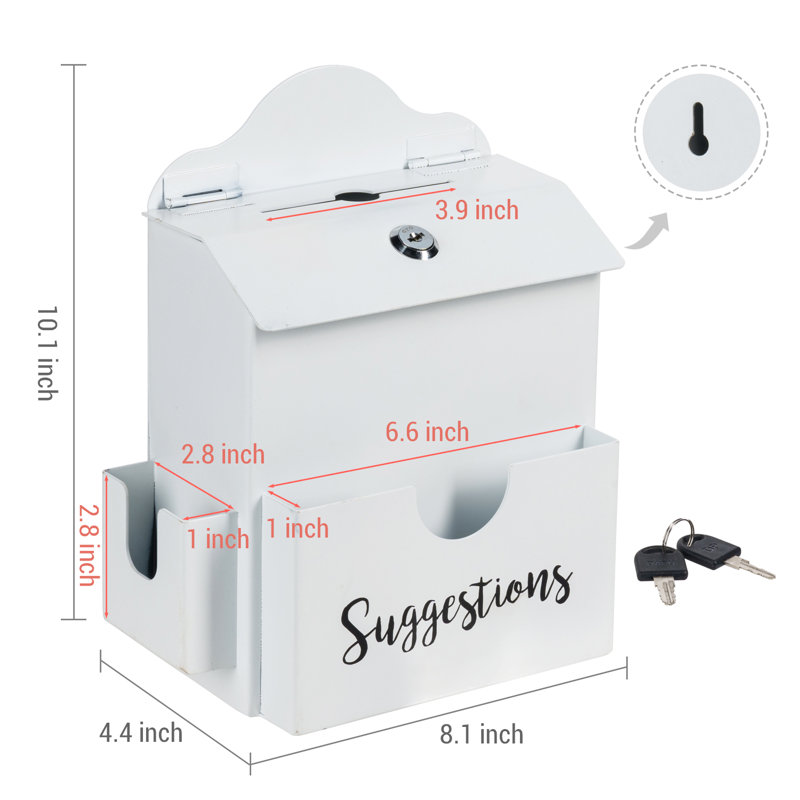MyGift Locking Drop Box, White