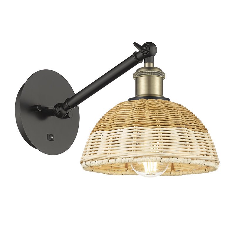 Delyliah - 1 lumière - abat-jour naturel - applique, Oil Rubbed Bronze